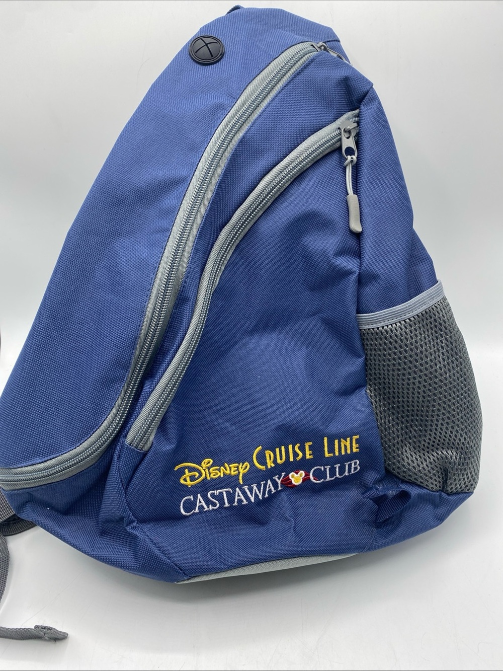Disney Cruise Line Castaway Club Blue Gray Shoulder Sling Backpack Bag DCL